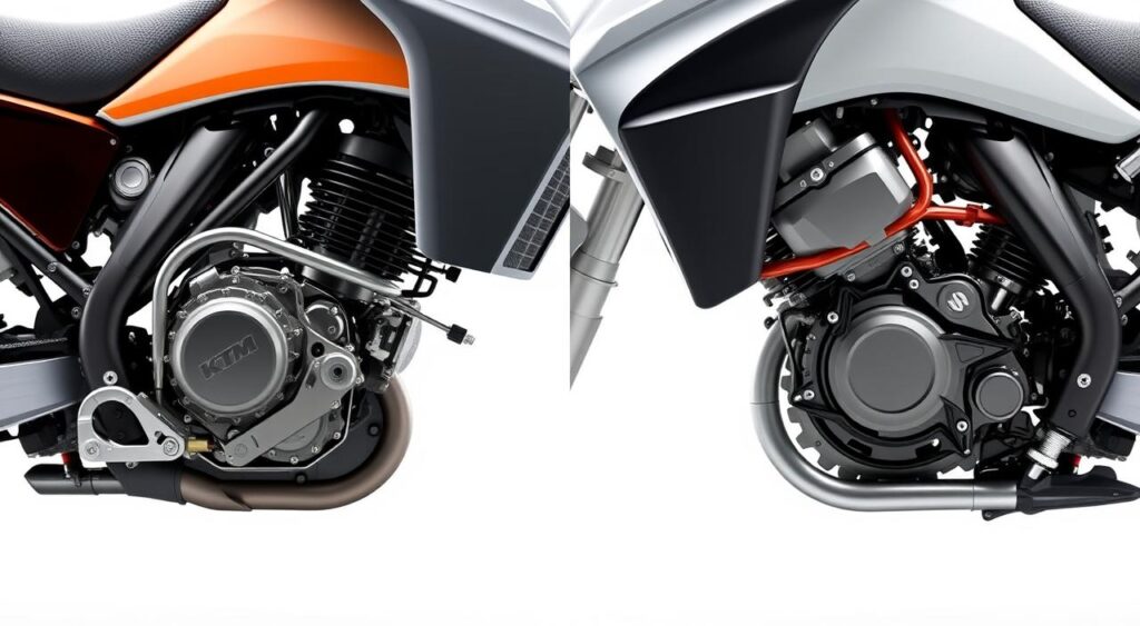 KTM 250 Adventure and Suzuki V-Strom SX engines