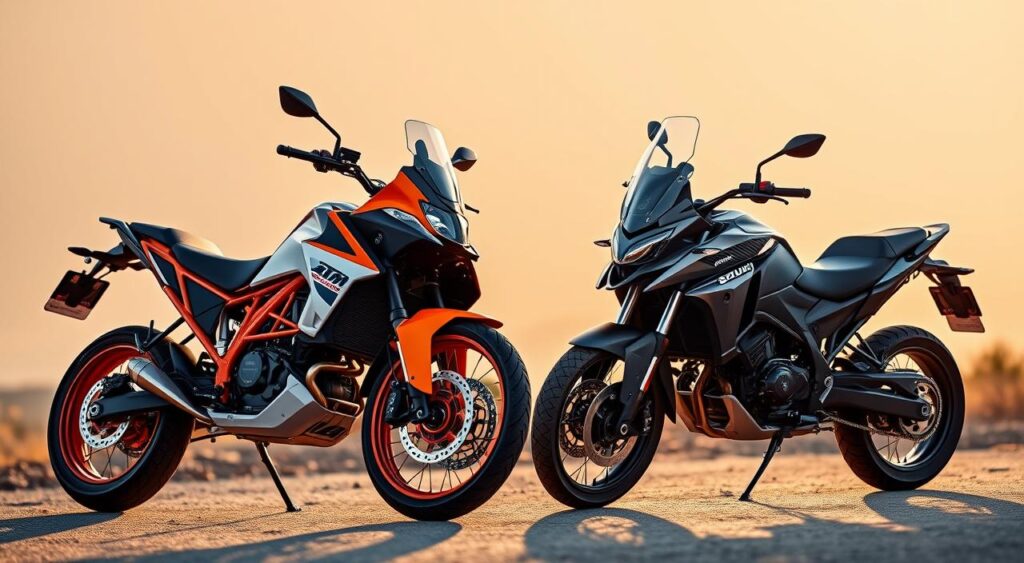 KTM 250 Adventure and Suzuki V-Strom SX side-by-side comparison