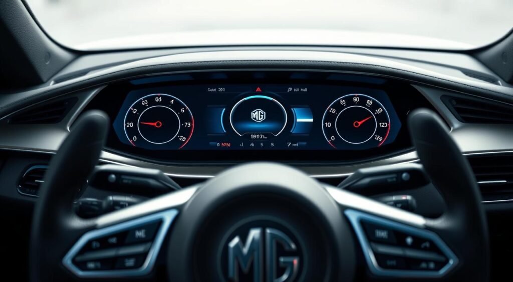 MG M9 tech features dashboard